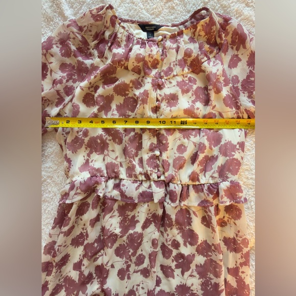 Simply Vera Floral Chiffon Ruffle Dress - Picture 13 of 14